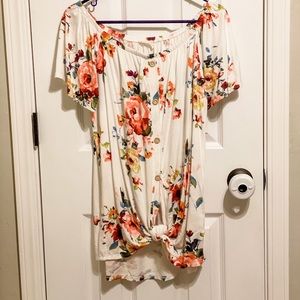 Floral Top with Buttons